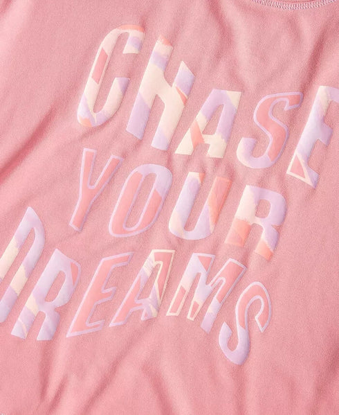 ID IDEOLOGY Little Girl Chase Your Dream Graphic Top Pink Size 6X